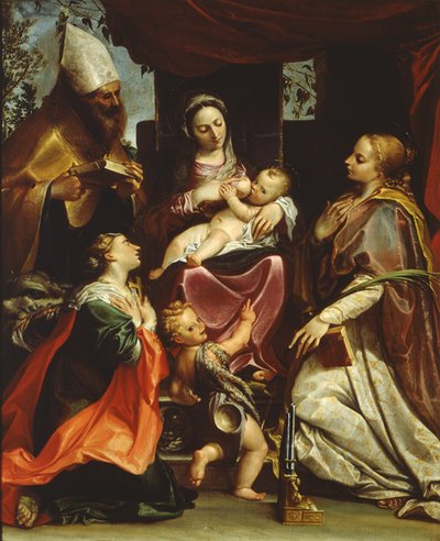 Madonna with Child and Saints by Agostino Carracci